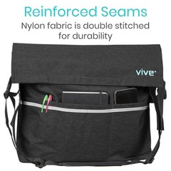 Vive XL Wheelchair Accessories Bag – Waterproof, 1 Count (Pack of 1), Black