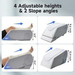 Leg Elevation Pillow for After Surgery, Adjustable 4 Heights & 2 Slopes, Knee…