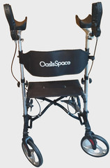OasisSpace upright silver black walker With Seat