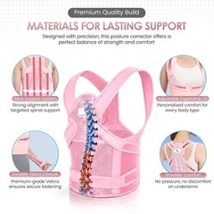 Pink Brace Posture Corrector Women Shoulder Straightener Adjustable Support