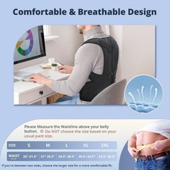 Adjustable Back Brace Posture Corrector for Men & Women – Lumbar Support, Pain R