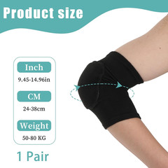 Padded Elbow Pad Compression Sleeve Sports Arm Guard Volleyball Basketball Black