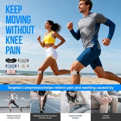 GOUNOD Patellar Tendon Support Strap 2 Pack,Silicone Knee One Size, White