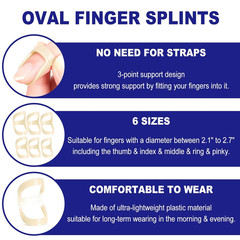 10Pcs Oval Finger Splints & Sleeves Kit, 6 Graduated Trigger Finger Splint & 4 F