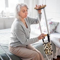 Leopard Print Water Resistant Crutch Bag Pouch Storage Carry Kit Cup Holder