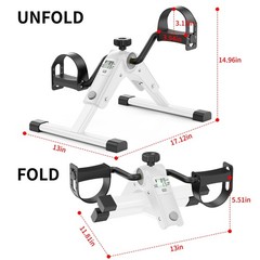 MOMODA Under Desk Bike Pedal Exerciser with LCD Display Portable Mini White