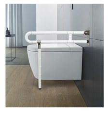 29.5 Inch Toilet Grab Bar – Foldable Toilet Safety Rails, Flip-Up, White