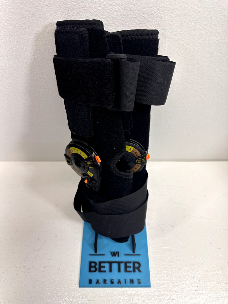 Nvorliy Hinged Orthopedic Knee Brace w/ Side Stabilizers Black Size Large