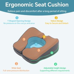 Adjustable Bed Sore Cushions for Butt, 2-Layer Memory Foam Bedsore Pressure R…