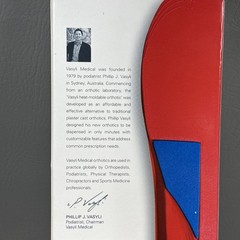 VASYLI CUSTOM Full length red HIGH DENSITY ORTHOTICS INSOLE ARCH SUPPORT Medium
