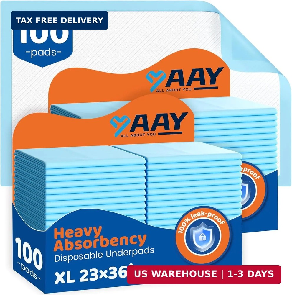 100 Count Disposable Bed Pads 23″x36″,Premium Adults Incontinence Chucks Underpa