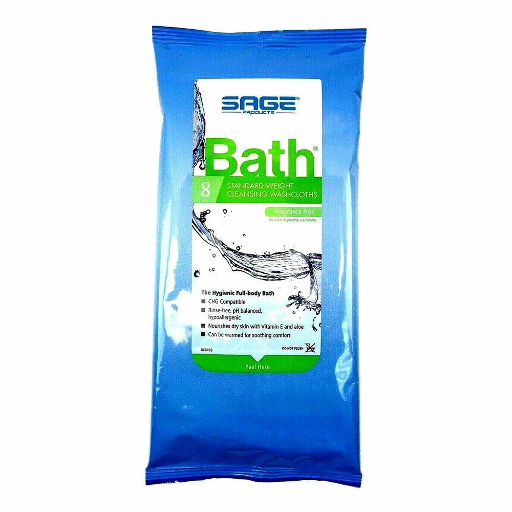 Sage Bath Bath Wipe or Washcloth 8 x 8″ 7989 88 Pack 704 Wipes