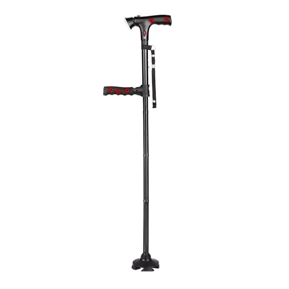 1* Lightweight Foldable Walking Cane W/360° Non-Slip Base&Emergency Alarm