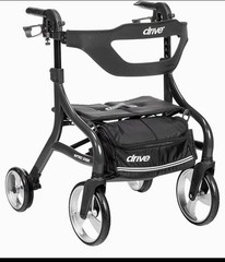 Drive Medical Nitro Sprint Hemi Rollator Walker Heavy Duty w/Seat Petite Red