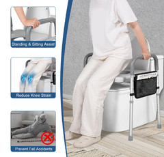 TESOBI Raised Toilet Seat Without Bucket 500lb 7 Height Adjustable