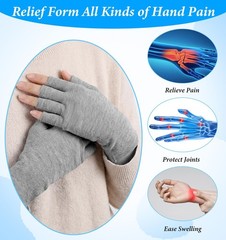 FRCTLNKG 3 Pairs Bamboo Compression Gloves, Bamboo Arthritis Gloves with Ligh…