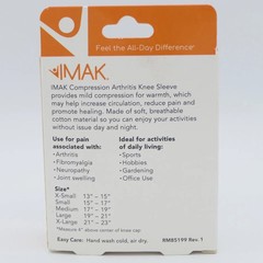 IMAK Arthritis Knee Sleeve Sz Large 19″-21″ Mild Compression A20152 Gray /Black
