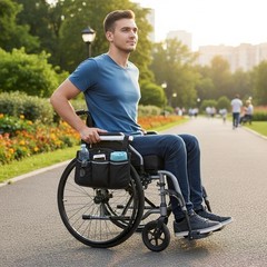 Wheelchair Side Bag Zipper Mobility Armrest Bags Organizer Multiple Pockets