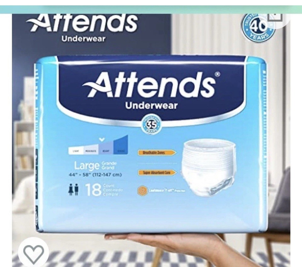 Attends AP0730 Disposable Cloth Diaper – Large, Pack of 18