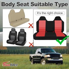 Thickened Oxford Cloth Front Solid Bench Seat Covers with Molded Headrests fit f
