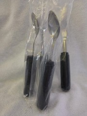 NEW! Weighted Utensil Set 4-Piece Heavy EZ Grip Fork, Knife, Spoons
