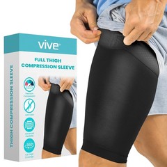 Vive Thigh Compression Sleeve (2 Pack) Hamstring Brace for X-Large, Black