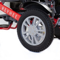 Folding Electric Wheelchair 300 lb Capacity In Home Warranty 15 mile Red