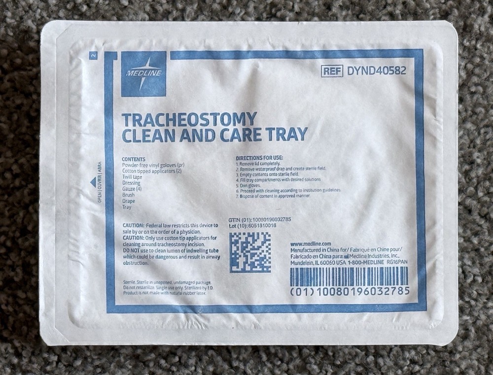 6 Medline Tracheostomy Clean And Care Tray Kits DYND40582 Factory Sealed