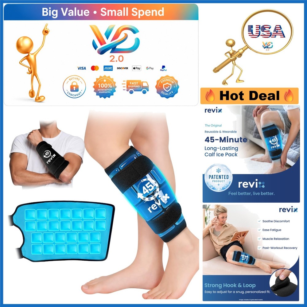 Long Lasting Ice Pack for Legs & Calf Relief Reusable Gel Cold Wrap