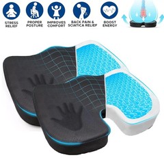 2 Pack Gel Seat Cushion for Sciatica Relief | Office Chair Cushion for Pressure