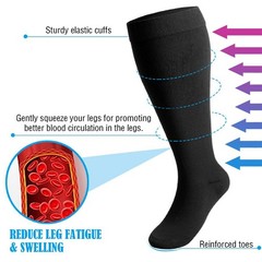 1-3Pair Unisex Plus Size Wide Calf Compression Socks 15-20mmHg Knee High Support