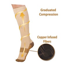 6 Pairs S-XXL Copper Compression Socks 20-30mmHg Graduated Support Mens Womens