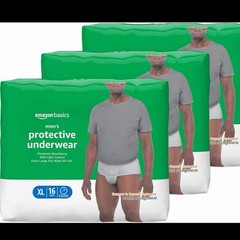 Amazon Basics Incontinence Underwear Men, Max Absorbency, Extra Large XL 48 ct