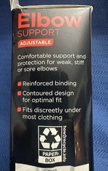 Equate ELBOW SUPPORT Adjustable Compression OSFM Left Or Right Contoured Design