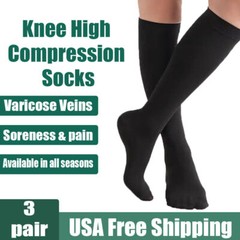 (15-20 mmHG) Compression Socks Men Women Best for Varicose Veins Edema Swelling+