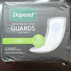 Depend Men Guards Maximum Absorbency Incontinence Pads Odor Control 52 Ct