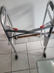 Drive 10210-4ASM Deluxe Two Button Folding Walker with 5 inch Wheels – Silver