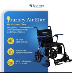 Journey Air Elite Power Wheelchair Foldable Lightweight Joystick Black Blue
