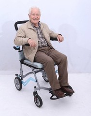 16in Seat Portable Folding Lightweight Transport Wheelchair 8” Rear Wheels