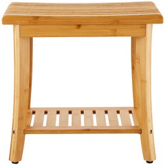 VEVOR Bamboo Shower Bench 19.1 x 11.3 x 18.3 in Shower Stool Chair for Bathroom