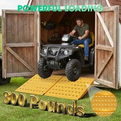29″ x 24″ Shed Ramp – Yellow Loading Ramp for Riding Mower 900 LB Capacity Alloy