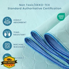 ESWIN 4 Washable Waterproof Bed Pads Light Green 18″X24″