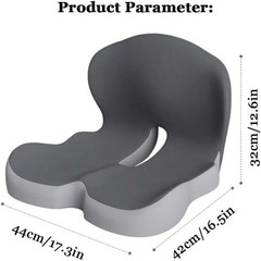 Ergonomic Memory Foam L-Shaped Seat Cushion with Adjustable Strap, Non-Slip Desi
