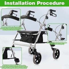 14Pcs Brake Cable Drive Rollator Replacement Parts, Brake Cable Parts for Walker