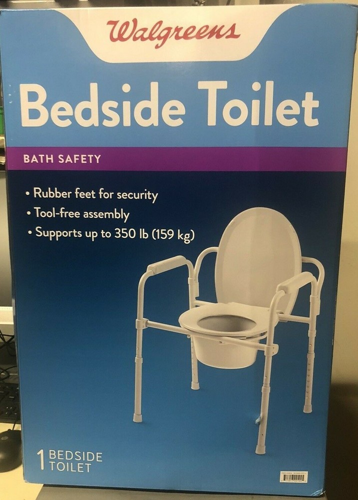 Walgreens Bath Safety Bedside Toilet – Supports up to 350 Pounds – Item # 404635