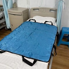 Positioning Bed Pad With Reinforced 6 Handles For Lifting, 48*40 Inch Blue