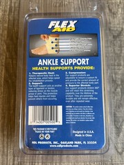 Flex Aid Adjustable Ankle Support Brace One Size Neoprene Blend New Sealed