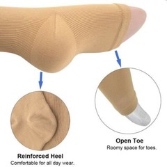 Men Women Open Toe Zipper Compression Socks 20-30mmHg Leg Calf Support Stockings