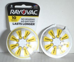 Rayovac Hearing Aid Batteries Size 10 Eight Pack X 2 = 16 units – old stock