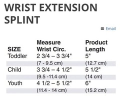 Rcai 590 WED Pediatric Wrist Extension Size Child Right